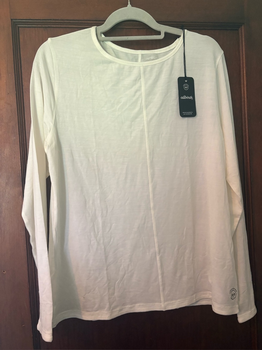 Allbirds Long Sleeve Tee, Ivory, New With Tags
